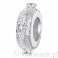 Zimowy bead w śnieżynki z krystalicznym blaskiem