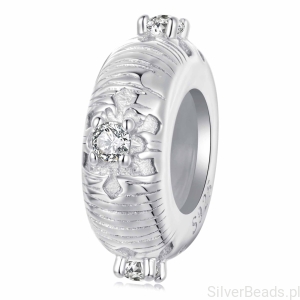 Srebrny charms w ŚNIEŻYNKI stoper beads srebro 925 koralik