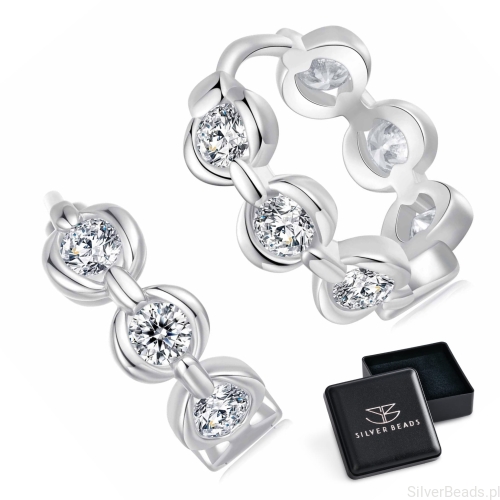 Eleganckie kolczyki srebro 925 z moissanitem