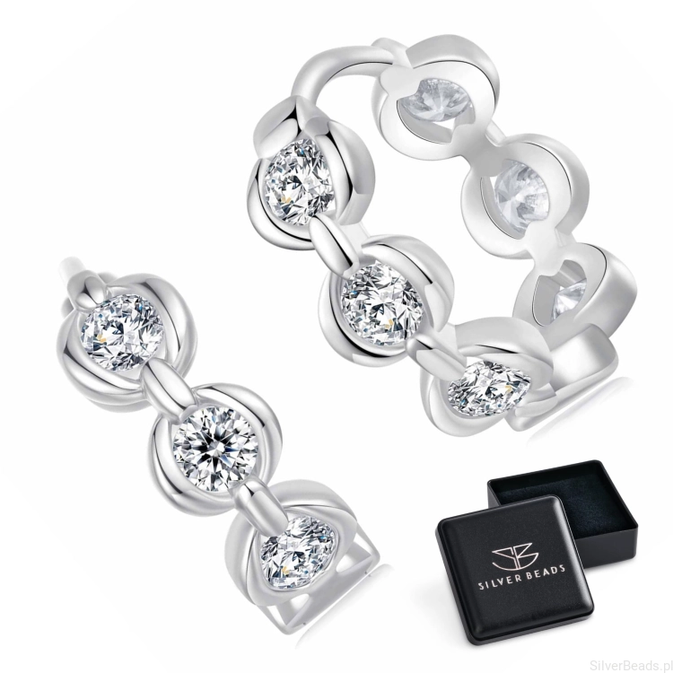 Eleganckie kolczyki srebro 925 z moissanitem