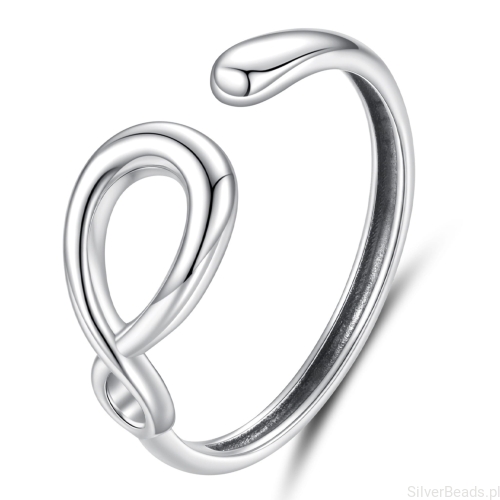 Srebrny pierścionek znak nieskończoności regulowany