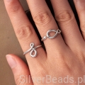 Srebrny talizman nieskończoności pierścionek