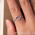 Nowoczesny pierścionek nieskończoność srebro