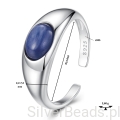regulowany pierścionek srebro 925 lapis