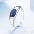niebieski kamień pierścionek srebrny