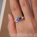 pierścionek z naturalnym kamieniem lapis