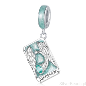Karta Tarota SĄD OSTATECZNY charms srebro 925 zawieszka do bransoletki