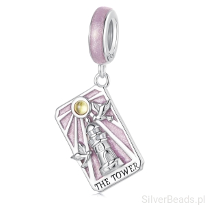 Karta Tarota WIEŻA charms srebro 925 zawieszka do bransoletki