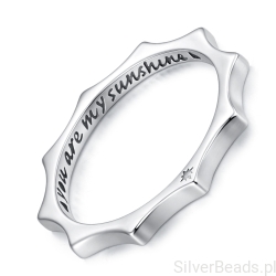 Srebrny pierścionek z grawerem "You are my sunshine" rozmiar 12 srebro 925