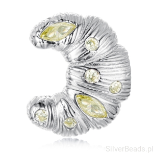 Srebrny charms maślany rogalik crossiant koralik srebro 925