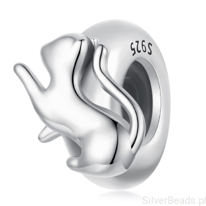 Srebrny charms stoper kotek srebro 925