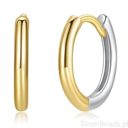 Srebrne kolczyki koła częściowo pozłacane srebro 925