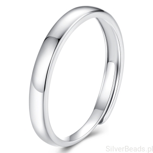 Wąski pierścionek srebrny 925 – gładka klasyczna obrączka