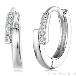 Srebrne kolczyki koła z kryształki srebro 925