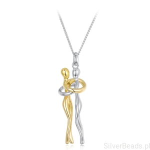 Srebrny naszyjnik splecione postacie – symbol bliskości i jedności