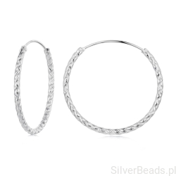 Srebrne kolczyki koła diamentowane rozmiar L