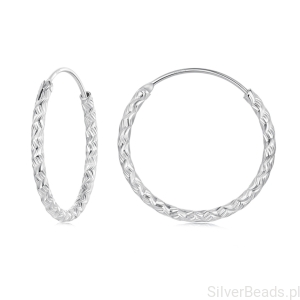 Srebrne kolczyki koła diamentowane rozmiar S