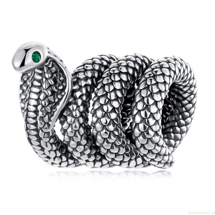 srebrny-charms-kobra-z-zielonym-kamieniem-925