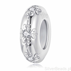 Srebrny charms stoper ornament z kryształkami srebro 925