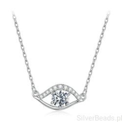 Srebrny naszyjnik oko proroka z Moissanitem – talizman ochronny ze serbra 925