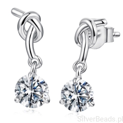 Srebrne kolczyki próby 925 z Moissanitami – eleganckie wiszące prezent dla żony