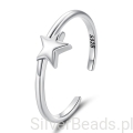 pierścionek srebrny gwiazda regulowany srebro 925