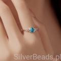 pierścionek srebrny z turkusowym kamieniem