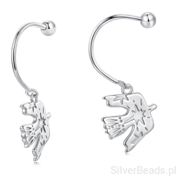 Srebrne kolczyki z jaskółkami na prezent dla mamy 