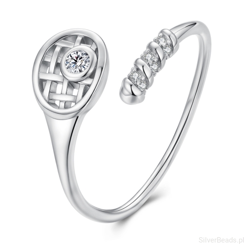 pierścionek tenis rakieta srebro 925