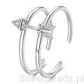 podwójny pierścionek srebro 925 strzała