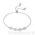 Srebrna bransoletka z łapkami i regulacją długości srebro 925