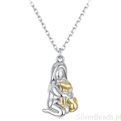 Srebrny naszyjnik przyjaźń człowieka i psa-  symbol miłości