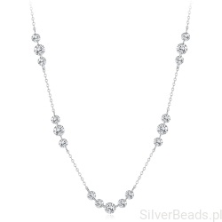 Lśniący srebrny naszyjnik z kryształami dla dziewczyny