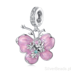 Srebrna urocza zawieszka wiosenny kwiat srebro 925