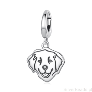 Srebrna zapinana zawieszka pies Golden Retriever ze srebra 925