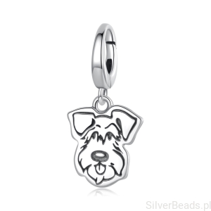 Srebrna zapinana zawieszka pies Sznaucer ze srebra 925