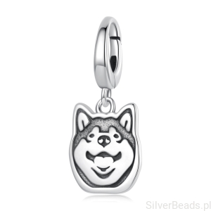 Srebrna zapinana zawieszka pies Shiba Inu ze srebra 925