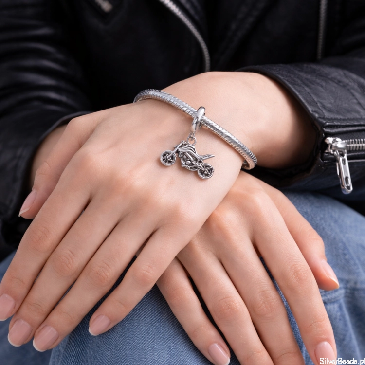 zawieszka motocykl srebro 925 charms podróż wolność