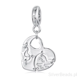 Srebrna zawieszka puzzle serca srebro 925 prezent dla dziewczyny