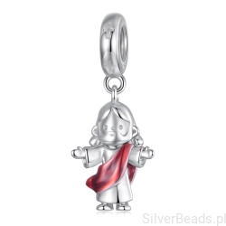 Srebrna zawieszka religijna postać Jezusa symbol wiary