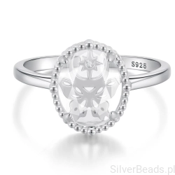 Srebrny pierścionek uniwersalny z motylem delikatna biżuteria damska