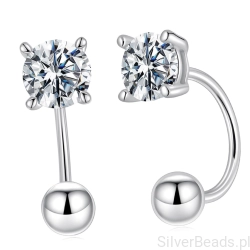 Srebrne kolczyki z Moissanitem 1,0 ct klasyczna elegancja