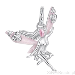 Srebrna zawieszka wróżka kwiatowa romantyczna srebro 925