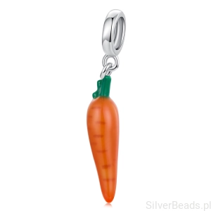 Srebrna zawieszka emaliowany charms marchewka