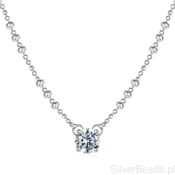 Srebrny prosty naszyjnik z Moissanitem 0,5 ct elegancki prezent