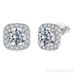 Srebrne kolczyki sztyfty z Moissanitami 1,0 ct w oprawie srebro 925