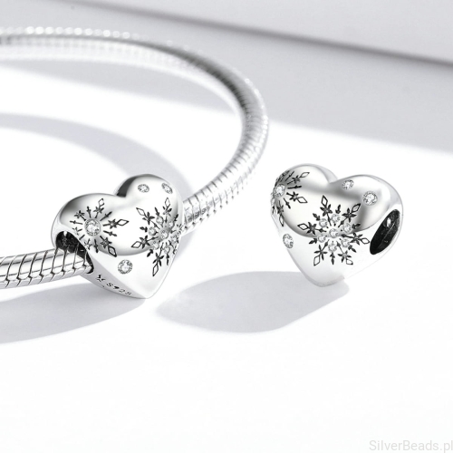 G258 charms serce srebro 925