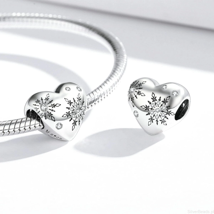G258 charms serce srebro 925