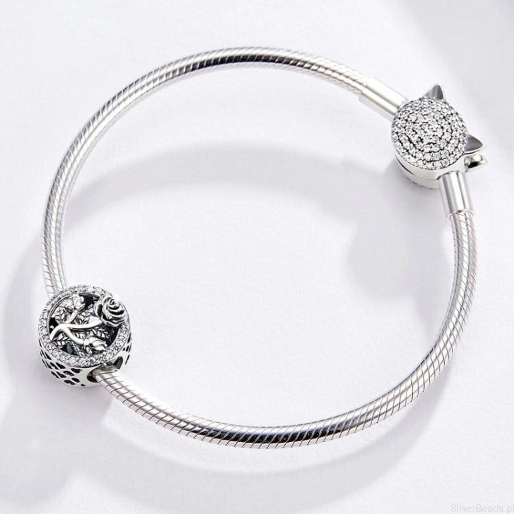 G260 charms kwiat róża bransoletka typu Pandora