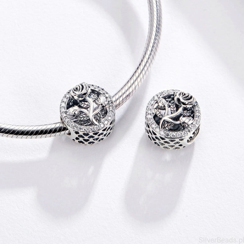 G260 charms kwiat róży beads bransoletka typu Pandora
